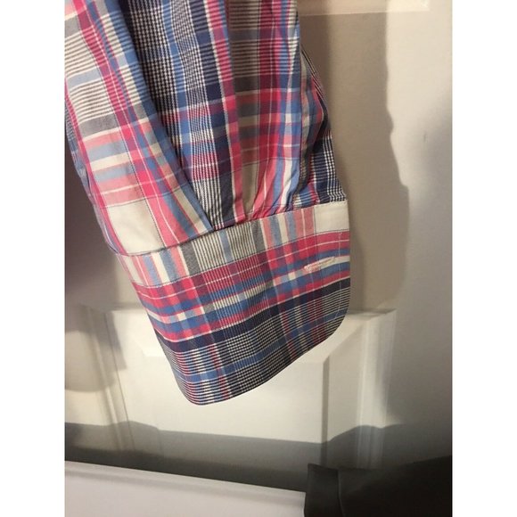 Peter‎ Millar Men’s Sz L Button Down Striped Pink Blue Long Sleeve Shirt - Picture 5 of 7
